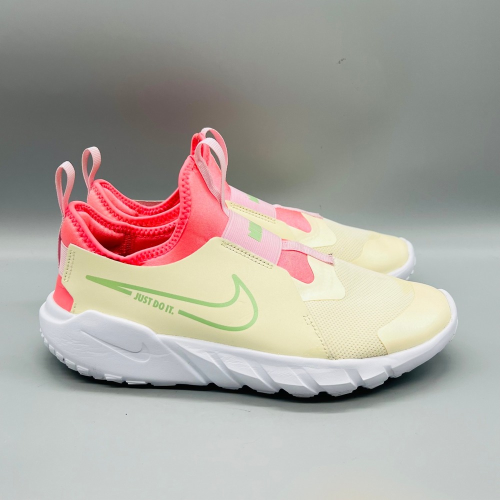 Nike Flex Plus 2 Girls 7Y Ivory Pink Crimson Slip On Running Shoes School